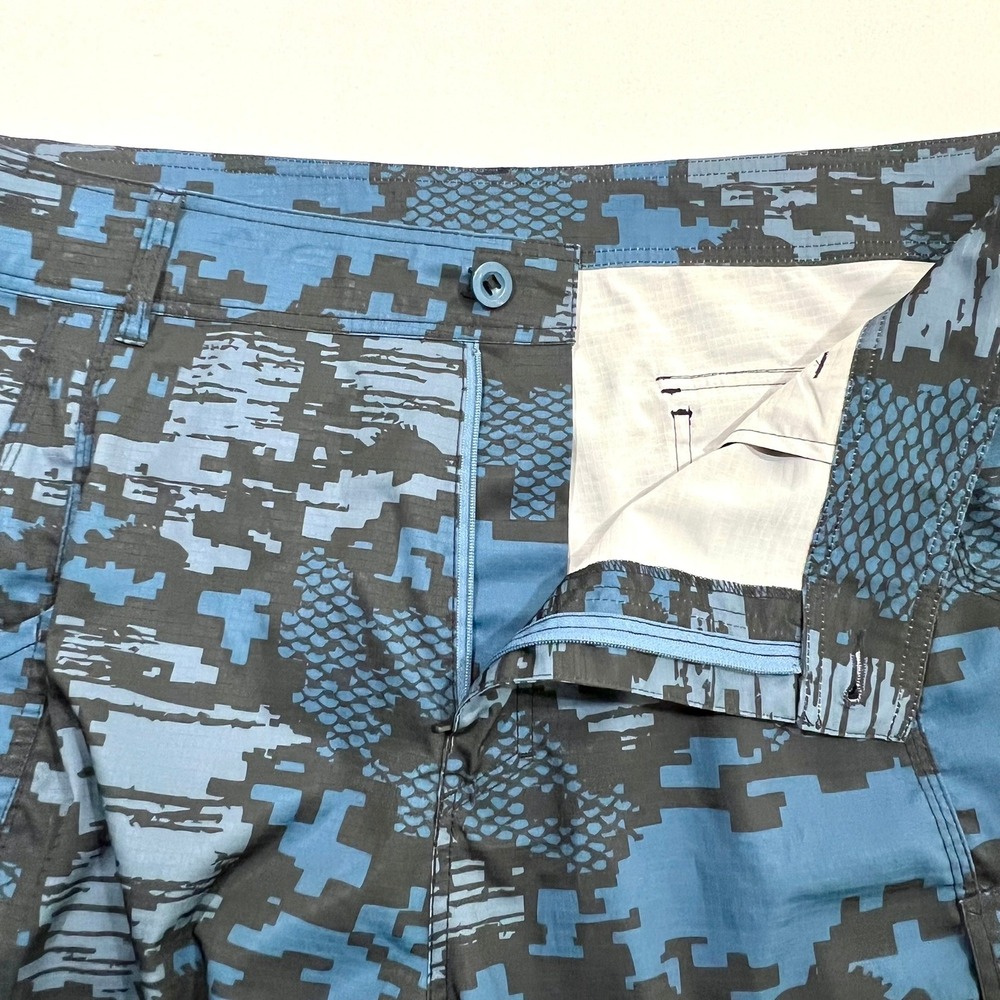 AFTCO M82 Tactical Fishing Shorts Men's Size 42 Blue Camo Stretch Quick Dry - Picture 10 of 13